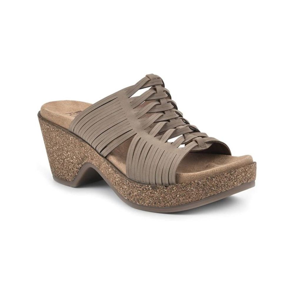 WHITE MOUNTAIN FOOTBEDS Womens Brown Crete Platform Slip On Slide Sandals 10 M